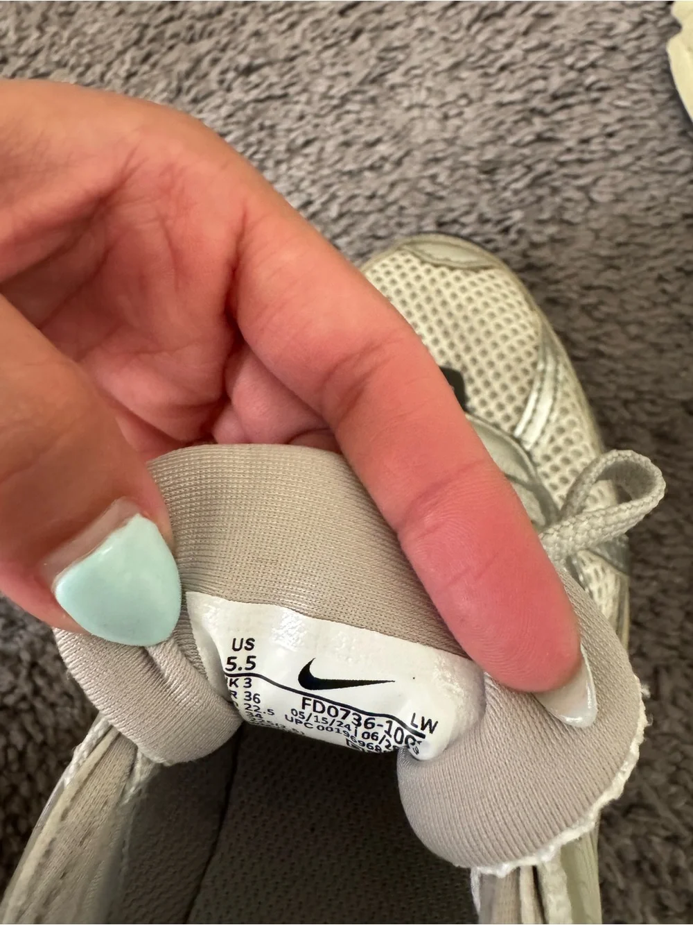 Nike Women’s Silver and Cream Chunky Mesh Sneaker